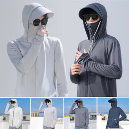 Herrjackor sommar upf 50 UV Sun Protection Skin Coats Ultralight Sportswear Hooded Outwear Windbreaker Casual 230130