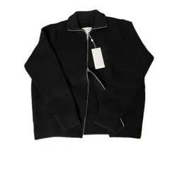 MARGIELAof estilo gola alta com zíper jaqueta de lã Majella MMof outono e inverno masculino e feminino cardigan suéter de malha