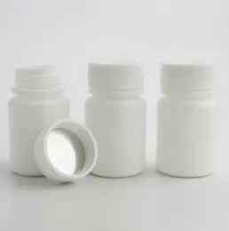 100 قطعة 30 مللي HDPE زجاجات حبوب دواء بيضاء صلبة لتغليف حاوية الدواء