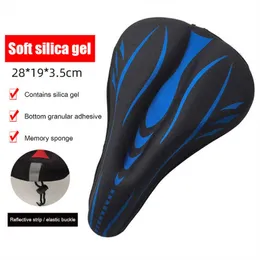 Saddles Bike Seat Cover Gel Soft Memory Foam Padded Bicycle Saddle Cushion with Reflective Strip Comfortable Cycling Accessories 0130