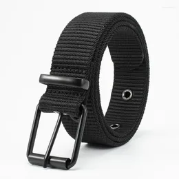 Belts TJ-TianJun Men's Alloy Pin Buckle Belt Nylon Quick Drying Casual Metal Hole Outdoor Sport Waistband Solid Color Women Girdle