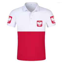 Polos da uomo Polonia Polo Shirt fai da te Nome personalizzato gratuito Numero Pol Nation Flag Pl Republic Polska Polen Country College 3D vestiti 3D