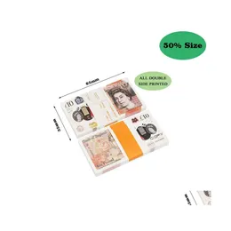 Party Games Crafts Prop Money Paper Copy Uk Banknote Fake Banknotes 100Pcs/Pack Drop Delivery Toys Gifts Supplies Dhdux