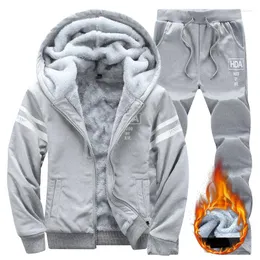 Erkek Hoodies 2023 Erkekler Kış Kalın Trailsuit Erkek Hoodie Polar Sıcak Spor Giyim Ceket Pantolon Fermuar Erkek Giyim Artı 4xl