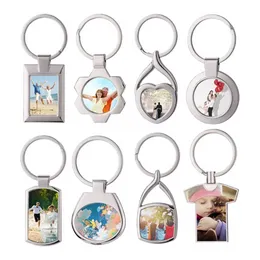 SUBlimação DIY Keychain Party Favor Styles Mulit Styles Metal Blank Key Chain pendurado ornamentos BB0130