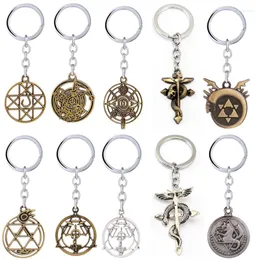 Keychains Anime Fullmetal Alchemist Keychain Edward Homunculus Pendant Keyring Key Holder Car Bag Chains Chaveiro Jewelry Gift Men