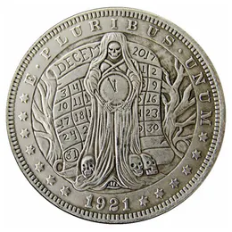 Hobo Münzen USA Morgan Dollar Schädel Zombie Skelett handgeschnitzte Kopie Münzen Metallhandwerk besondere Geschenke #0017