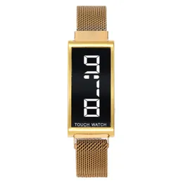 Armbandsur 2023 LED -kvinnor titta på magnetiska lodsten vattentäta touch klockor mode digitala nät relogio mujer