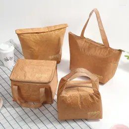 Dinnerware Sets Lunch Box Container Thermal Package Waterproof Air Tight Kraft Paper Insulation Bag