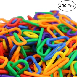 Other Bird Supplies 400pcs Plastic Cclips Hooks Chain Links Clinks Kids Educational Toy Rat Parrot Parts 230130