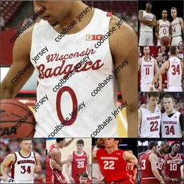 College Basketball trägt 2021 Wisconsin Badgers Basketballtrikot NCAA College Nate Reuvers Brad Davison Tyler Wahl Ben Carlson Jonathan