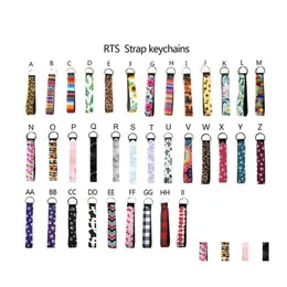 Partybevorzugung Neopren-Armband-Schlüsselanhänger Lanyard Serape-Druck mit Riemenband Split-Ring-Schlüsselanhänger-Halter Hand-Handgelenk-Schlüsselanhänger für Gir Dhxvv