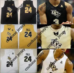 Koszykówka uniwersytecka nosi UCF Knights Basketball 24 Tacko Fall 1 BJ Taylor 3 Dre Fuller Jr. 5 Avery Diggs zszyty Jersey College Custom Any