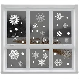 Vägg klistermärken jul snöflinga fönster klistermärke elektrostatisk barn rum rum dekorera nyår tapet dbc drop leverans hem g dh6nc