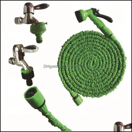 Watering Equipments Plastic Green Blue Lengthen 150Ft Graden Retractable Water Hose Set Car Washing Expand Mtifunction Spray Dh07555 Dhzmk