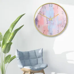 Zegary ścienne luksusowe kreatywne zegar sztuka prosta metalowy kolorowy kolor cichy kwarc salon renomed dekoracja domowa ZP50WC