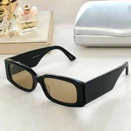 Óculos de sol de pequenas marcas de retângulo feminina de luxo de óculos pretos