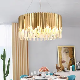 Chandeliers LukLoy Modern Round Crystal Lighting Chandelier Restaurant Bedroom Light Luxury Lamp Indoor Stainless Steel Golden