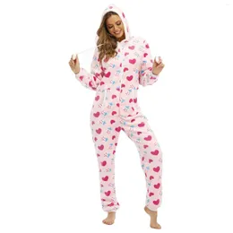 Women's Sleepwear Nightgown Women's Fleece Pajamas Jumpsuit Warm Fashion Hooded Rompers Clubwear Nightwear H Sets