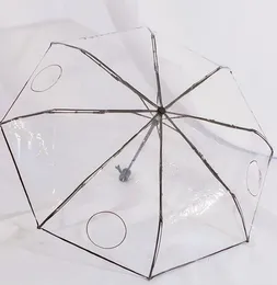 Topp transparenta paraplyer kvinnliga bokstavsmönster som viks fullautomatiskt paraply