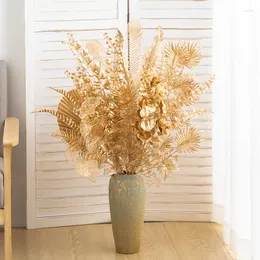 Decorative Flowers 65cm 66cm 68cm Artificial Flower Autumn Golden Love Lotus For High Quality Home Decoration Wedding Living Room Decora