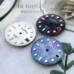 Zestawy do naprawy zegarek minutetyczne pokrętło dla NH35 NH36 4R35 4R36 NH MODYFIKACJA ZWYCJE ZIELONY LUME PEARL PEARL CZĘŚCI