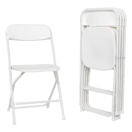 5 -stks/set witte plastic vouwstoel binnen buitentabele stapel stapelbare commerciële stoel met stalen frame kantoor bruiloftsfeest picknick keuken dineren bdyklkunrd