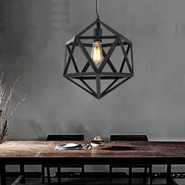 Lâmpadas pendentes Industrial vintage Edison Lâmpada LED Ferro preto luminárias penduradas luminárias NorIDC Lights Lighting Home DeCorpender Lampspendan