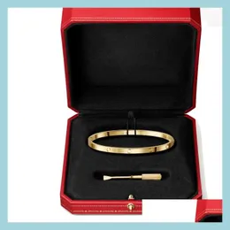 Bangle Love Screw Smyckesdesigners armband armband Rose Gold Platinum Anniversary Gift Titanium Steel ADT 3,65 mm armband för WOM DHOQX