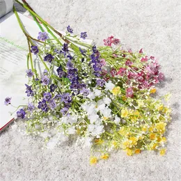 장식 꽃 인공 단일 가지 색상 석고 핸드 시뮬레이션 꽃 가짜 도매 신부 부케 웨딩 세트