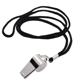 Noise Maker 100PCS Stainless steel metal sports whistle and Lanyard Football Soccer SN4781