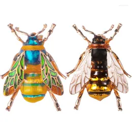 Brooches Insect Bumble Bee Brooch For Women Kids Girls Jewelry Gold Color Yellow Green Enamel