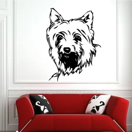 Adesivos de parede de parede de desenho animado fofo cão de estimação de moda moderna adesiva para sala de estar 3d DIY Decoração de casa Acessórios Arte muralwall adesivoswall