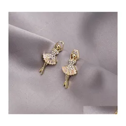 Stud Fashion Jeweley S Sier Post Ballet Dancing Girl Earrings Rhinstone Dance Drop Delivery Jewelry Dhnfr 2024