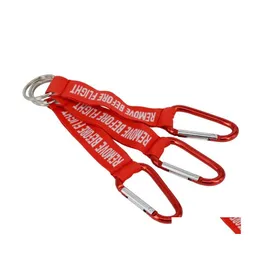 Keychains Lanyards Embroidered Woven Letter Key Ring Fashion Remove Before Flight Keychain Red Keyfobs Holder Aviation Safety Tag Dhc61