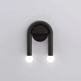 Lampade da parete U Style Metal Light Negozio di abbigliamento nordico Illuminazione decorativa Lampada da camera Design Office LED Portico Wandlamp