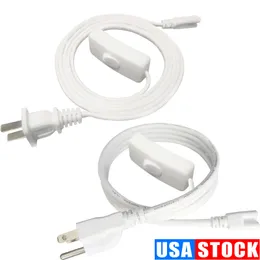 Switch Power Cable Wire for T5/T8 Switch Connector Cord 2Pin LED Extension Integrated Fluorescent Tube Lights 1FT 2FT 3.3FT 4FT 5FT 6FT 6.6 FT 100Pcs /Lot Crestech168