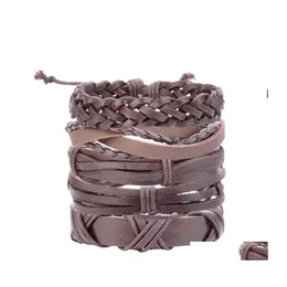 Charmarmband Mtilayer l￤derarmband f￶r m￤n armband smycken wrap armband sl￤pp leverans dhwu6