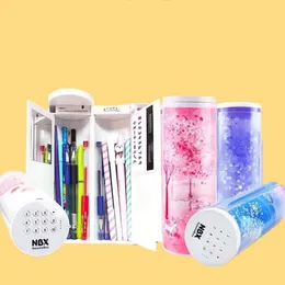 Pencil Bags NBX Cases Password Cartoon Pattern Pen Holder Large Capacity Stationery Box Coded Lock Home Office School Storage Bag 230130