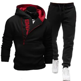 Herrspårsperioder Män trackdräkt Män 2 stycken Set Sweatshirt Sweatpants Sportswear Zipper Hoodies Casual Herrkläder Ropa Hombre Size S3XL 230131