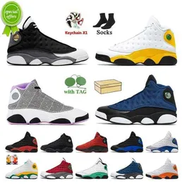 NEW OG Brave Blue Del Sol Red Flint Bred 13 13s Mens Basketball Shoes Houndstooth Black Cat Cap And Gown Lakers Chicago Lucky