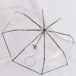 Designer Transparent Umbrellas Female Letter Pattern Folding Full-automatic Umbrella