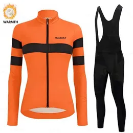 S 2022 Raudax Sports Jersey Women's Winter Cycling Clothing Outdoor Riding MTB Ropa Ciclismo Bib Pants Set Cykeldräkt Z230130