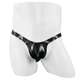 アンダーパンツT-Back Thongs Men Sexy Bulge Pouch Briefs Printed Underwear Low Rise Udnerpants Bikini Panties Gay Floral G-String