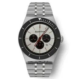 Mens watch Panda dial Quartz movement steel strap Chronograph Watches Sport Wristwatch 42mm