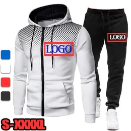 Męskie dresy marki Mężczyznę Tracksuit tworzy swój zip cardiganblack spant 2 -kece Zestaw na zewnątrz swobodna wiosenna wiosenna jesień męska odzież sportowa plus size 230131