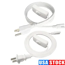 Power Cable Wire for T5/T8 Switch Connector Cord 2Pin LED Extension Integrated Fluorescent Tube Light 1FT 2FT 3.3FT 4FT 5FT 6FT 6.6 FT 100Pcs /Lot Crestech168