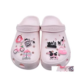 Parti di scarpe Accessori 28 Stile Cartoon Girl Croc Charms Clog Fiore Bracciale Bracciale Decorazione Fai da te Ciondoli per scarpe Fibbia Goccia Deli Dh1Pb