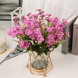 Dekoratif çiçek çelenk yapay orkide sonbahar dekorasyon küçük buket flores ev parti bahar düğün ipek çiçek yılı 2023Decorat