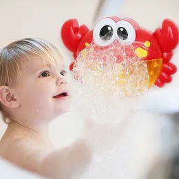 Novelty Games Outdoor Blowing Bubble Frog Crabs Baby Bath Toy Bubble Maker Swimming Bathtub Soap Machine Toy for Children With Music Water Toy 230130